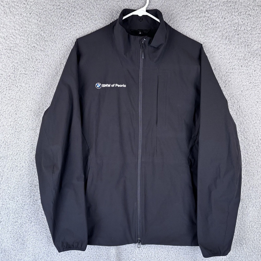 Lululemon Sojourn Jacket Mens Large Black Full Zip Performance Mock Neck Tech